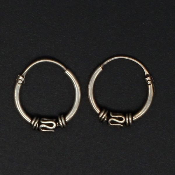 Silver Bali hoop earrings "Bemer" sterling silver
