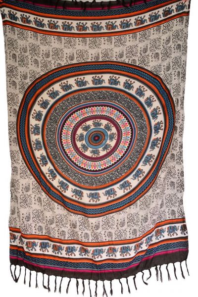 Sarong Elefanten-Mandala Print Motiv Lunghi Pareo Tuch