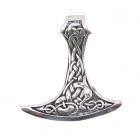 Viking beard ax battle ax Nidhogg Silver chain pendant 