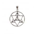 Greatly simplified Metatron's cube silver pendant