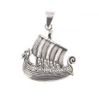 Viking dragon boat crew square sail owned silver chain pendant; nger 