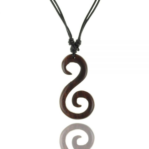 Doppelte Spirale Holz Kette