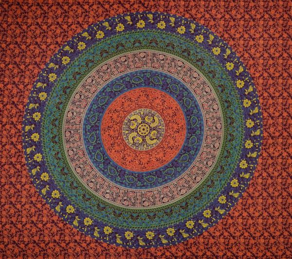 Traditionelle indische Tagesdecke Wandtuch 205x220cm