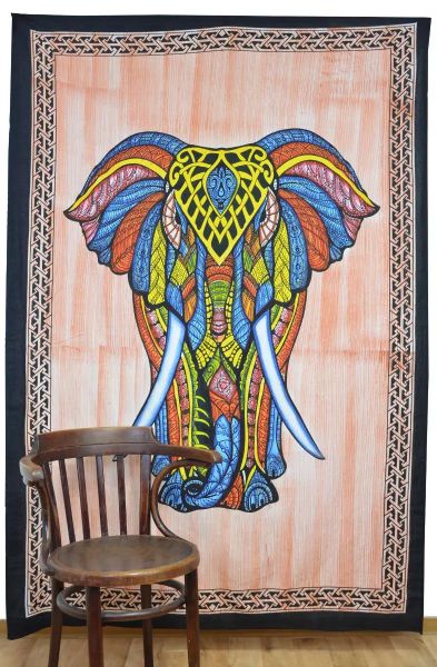 Elefant Wandtuch gross indisch Tuch Deko