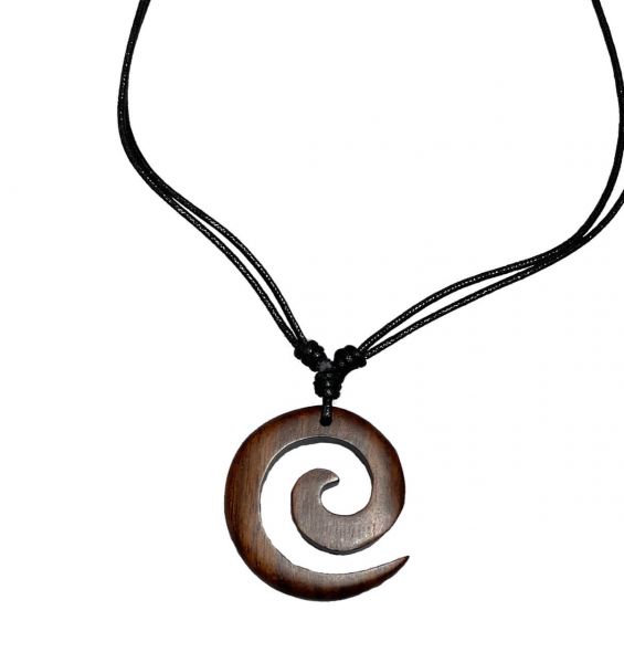 Kette Holz Spirale Goa Schmuck